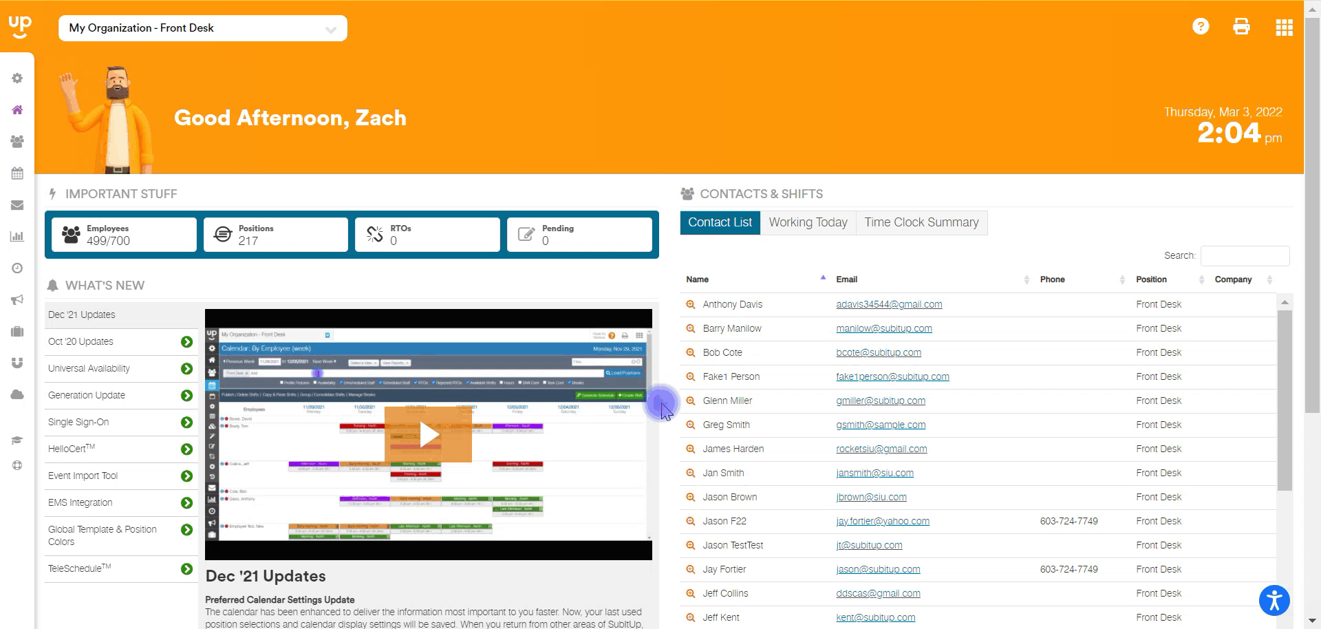 How to edit time clock config